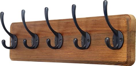 Skoloo Rustic Wall Mounted Coat Rack 16 Inches Hole To Hole Pine Real