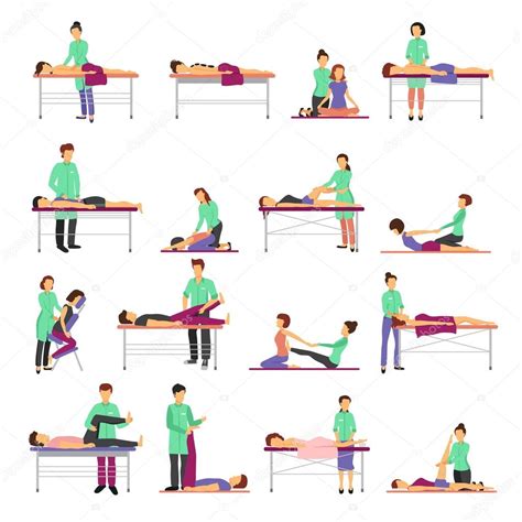 Massage Icons Set — Stock Vector © Macrovector 128479544