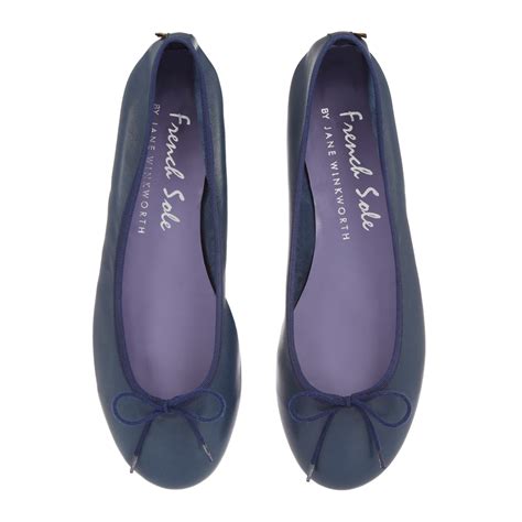 Classic Ballet Navy Leather Bab02 French Sole