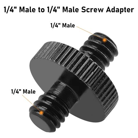 Getuscart 14 Male To 14 Male Threaded Tripod Screw Adapter Double