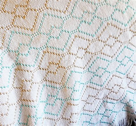Swedish Weaving Baby Blanket Hearts Design In Soft Shades