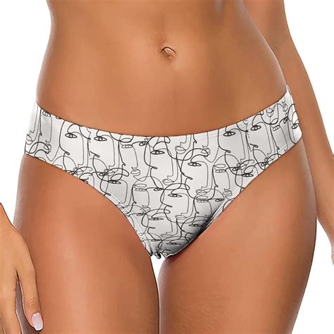 continuous line drawing of faces women s thongs sexy t back g strings panties underwear panty