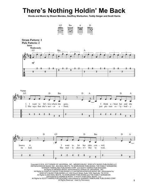 Theres Nothing Holdin Me Back By Shawn Mendes Easy Guitar Tab