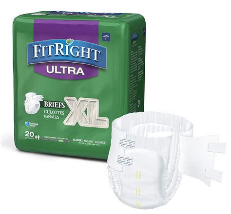 Fitright Ultra Adult Diapers Disposable Incontinence Briefs With Tabs