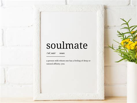 Soulmate Definition Printable Art Soulmate Quote Digital Art Etsy Uk