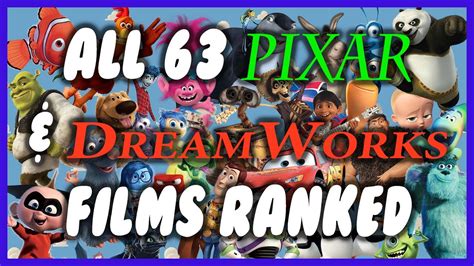 All 63 Pixar And Dreamworks Films Ranked 1995 2020 Youtube