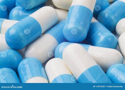 Blue And White Capsules Stock Photo Image Of Prescription 11873538