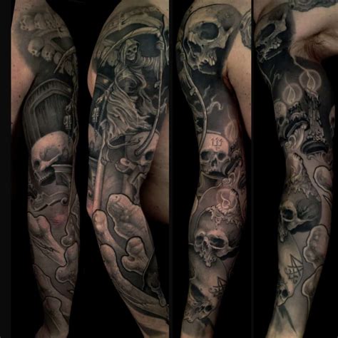 Mens Tattoo Design Sleeve Tattoos Skull Designs For Men Half Sleeves Ksgf Tatunka This
