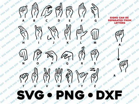 Sign Language Alphabet Svg Bundle American Sign Language Png Etsy My Xxx Hot Girl