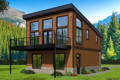 Plan 68591vr Contemporary Carriage House Plan With Balcony Carriage