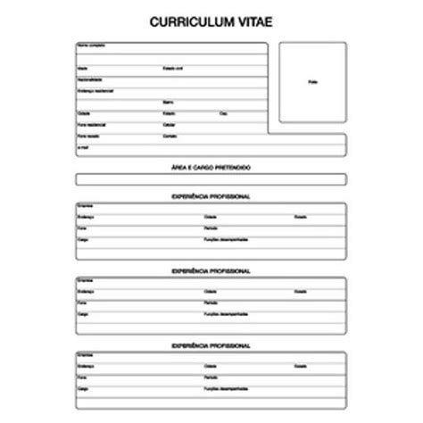 Curriculo Em Branco Para Preencher E Imprimir Cv 2 Paginas Images