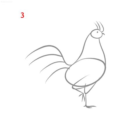 Rooster Drawing How To Draw A Rooster Step By Step