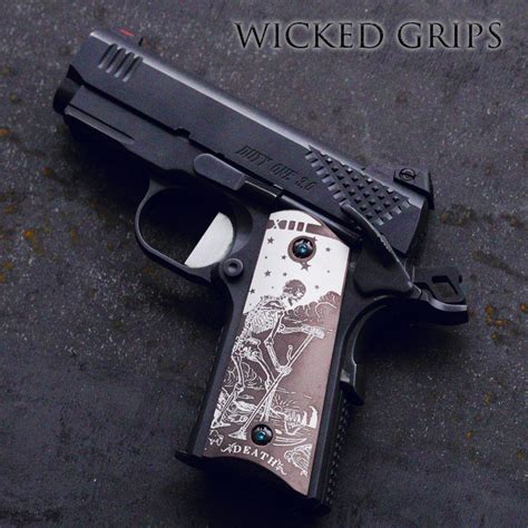 1911 Officer Model Compact Art Grips Wicked Grips Custom Handgun