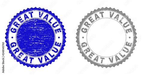 Grunge Great Value Stamp Seals Isolated On A White Background Rosette