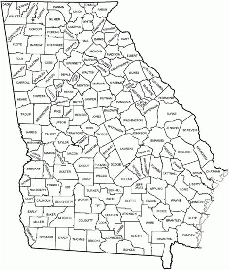 Printable Georgia Map With Counties