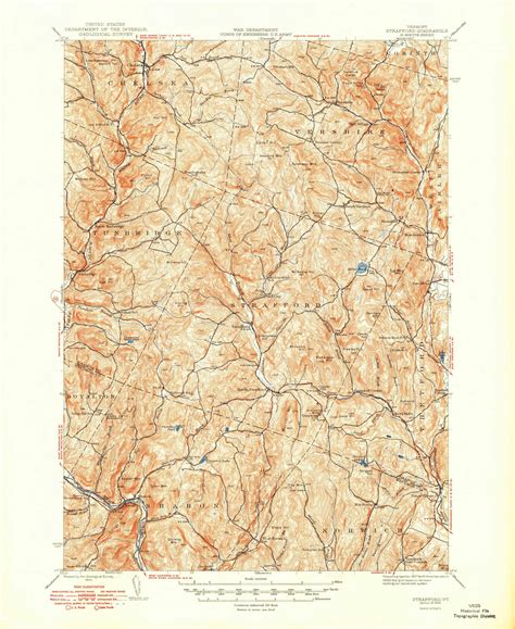 Strafford Vermont 1944 1949 Usgs Old Topo Map Reprint 15x15 Vt Quad