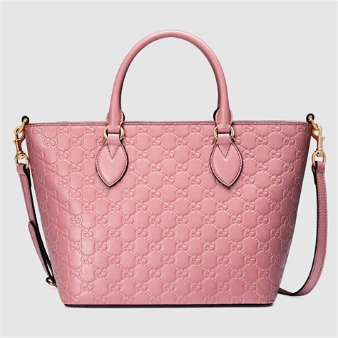 Lyst Gucci Signature Leather Tote In Pink