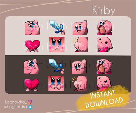8 Kirby Emotes Pack For Twitchdiscordbetterttv Etsy