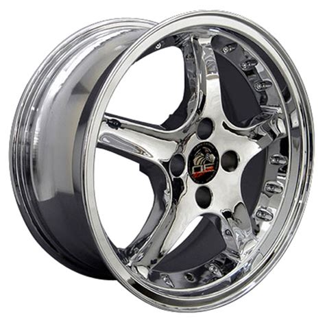 17 Fits Ford Mustang Cobra R 4 Lug Wheels With Rivets Chrome Set Of