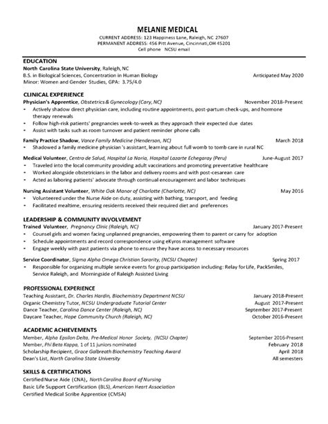 Doctor resume template pdf resume examples cv resume. Medical Resume | Career Development Center