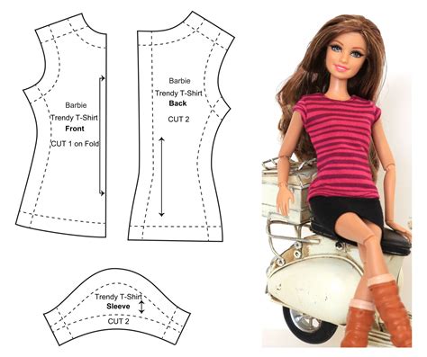 Template Beginner Printable Barbie Clothes Patterns Printables