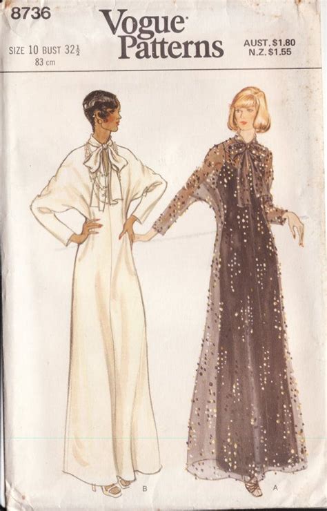 1970s vogue 8736 vintage sewing pattern evening by retrochick66 22 95 evening dress patterns