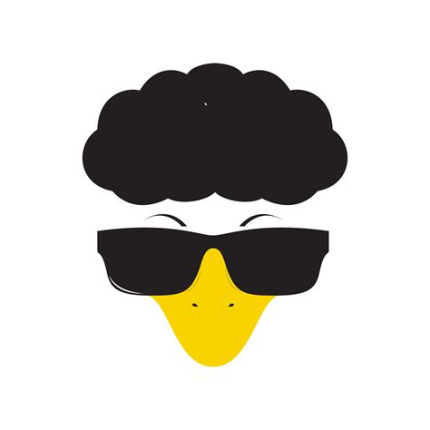Cartoon Cute Cool Duck With Sunglasses Logo Design Vector Graphic