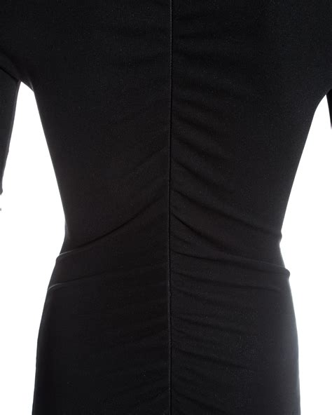 dolce and gabbana black spandex figure hugging maxi dress with cut out c 1990s for sale at