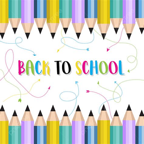 School Pencils Clipart Vector Back To School Background With Colored