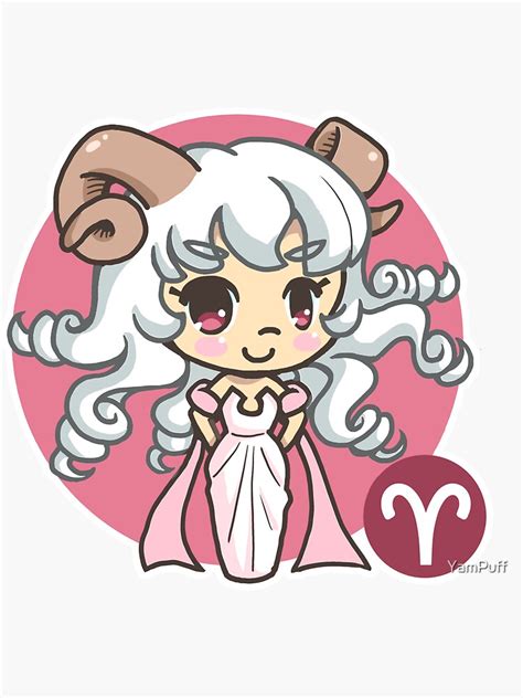 Aries The Chibi Zodiac Sticker By Yampuff Redbubble