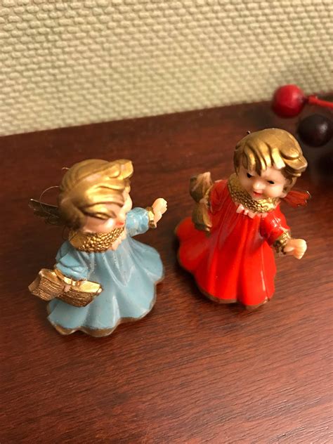 Vintage Christmas Angels Set Of Two Mid Century Angels Christmas