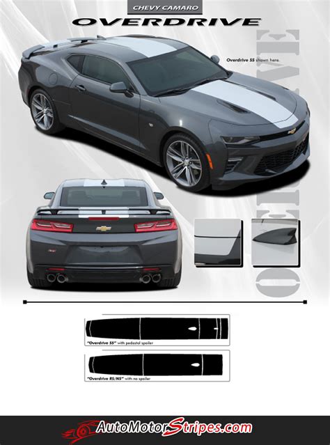 2018 2017 2016 Chevy Camaro Stripes Decals Hood Graphics Overdrive
