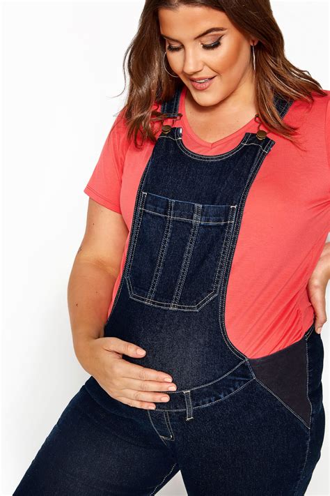 Bump It Up Maternity Blue Denim Dungarees Sizes 16 36 Yours Clothing