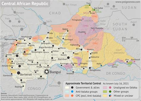 Central African Republic Control Map And Timeline July 2021 Political