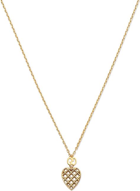 Gucci Diamantissima 18ct Gold Heart Necklace In Metallic Lyst