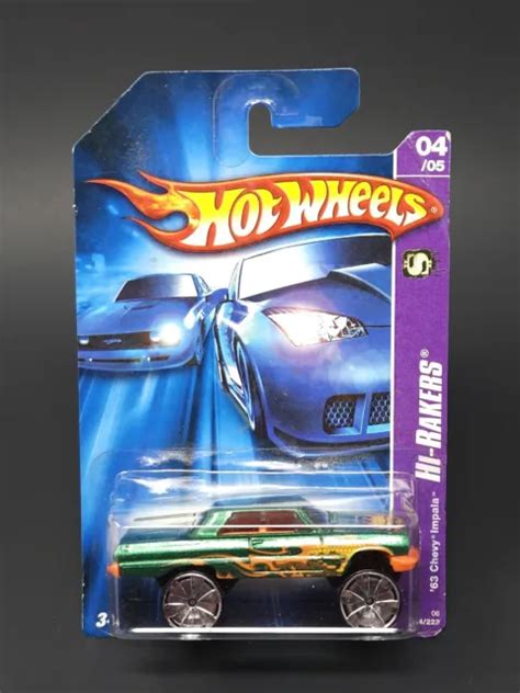 2006 1 64 HOT Wheels Hi Rakers 4 5 63 Chevy Impala Metallic Green 104