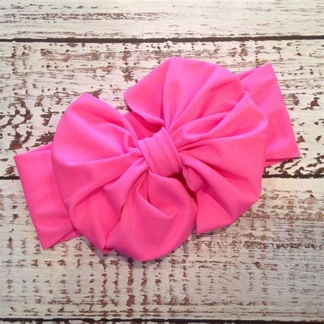 Hot Pink Messy Bow Head Wrap Etsy Head Wraps Hot Pink Pink
