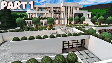 Bloxburg Modern Mega Mansion Speedbuild Part 1 5 Exterior In 2022
