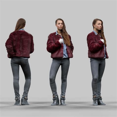 3d Model 6 Realistic Female Characters Vol 3 Vr Ar Low Poly Obj