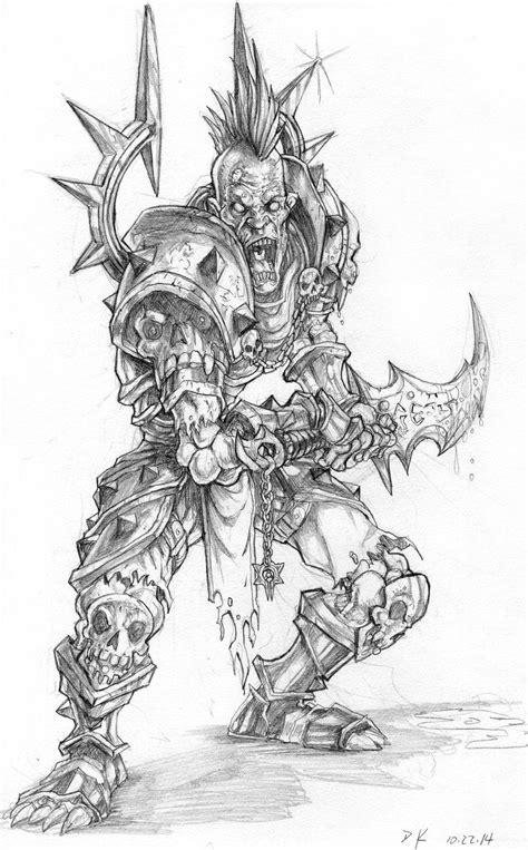 Undead Warrior By Dkuang On Deviantart Warcraft Art Sketches