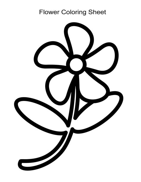 Simple Flower Coloring Pictures