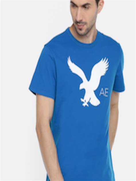 Buy American Eagle Outfitters Men Blue Printed Pure Cotton T Shirt