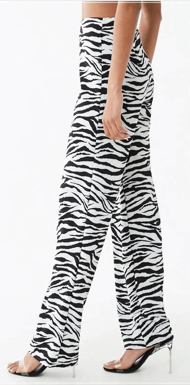 Textured Zebra Print Pants Fashion Zebra Print Printed Pants