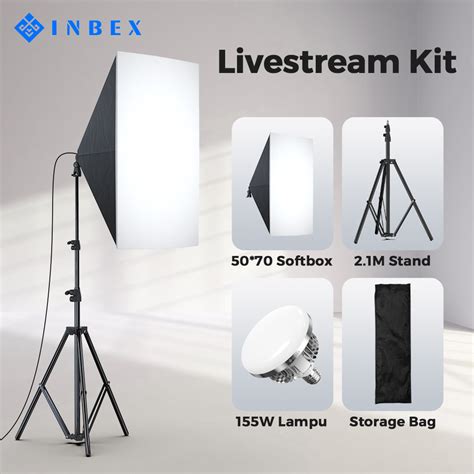 Jual Inbex Softbox Photography Lighting Kit 155w 5500k Untuk Live