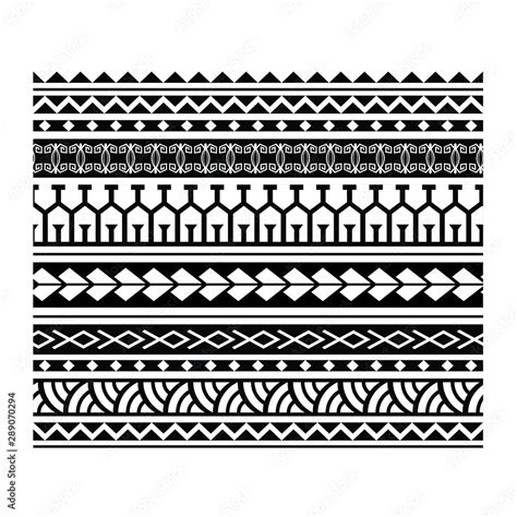 Polynesian Tattoo Pattern Vector Illustration Border Pattern Geometric