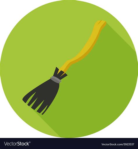 Witches Broom Flat Royalty Free Vector Image Vectorstock