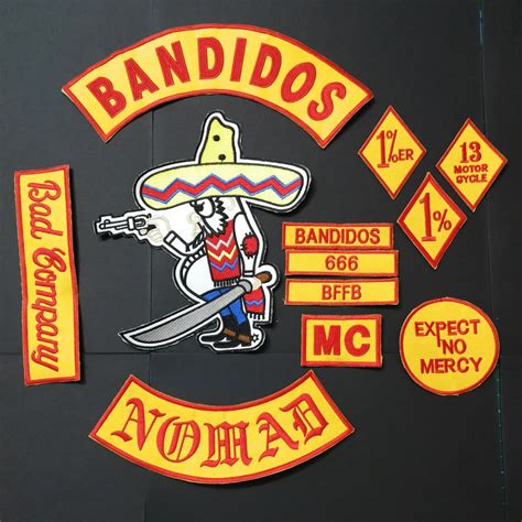 12pcsset Bandidos Nomads Mc Patches For The Jacket Vest Motorcycle