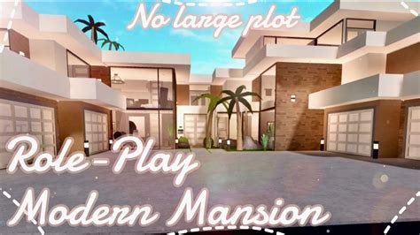 Bloxburg No Large Plot Aesthetic Role Play Modern Mansion Youtube My