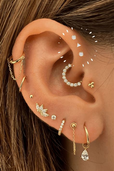 Triple Forward Helix Ear Piercings