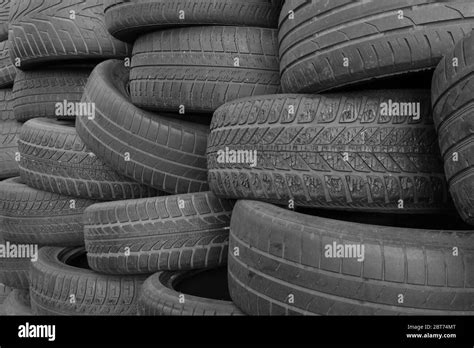 Stack Of Old Used Car Tires Stock Photo Alamy